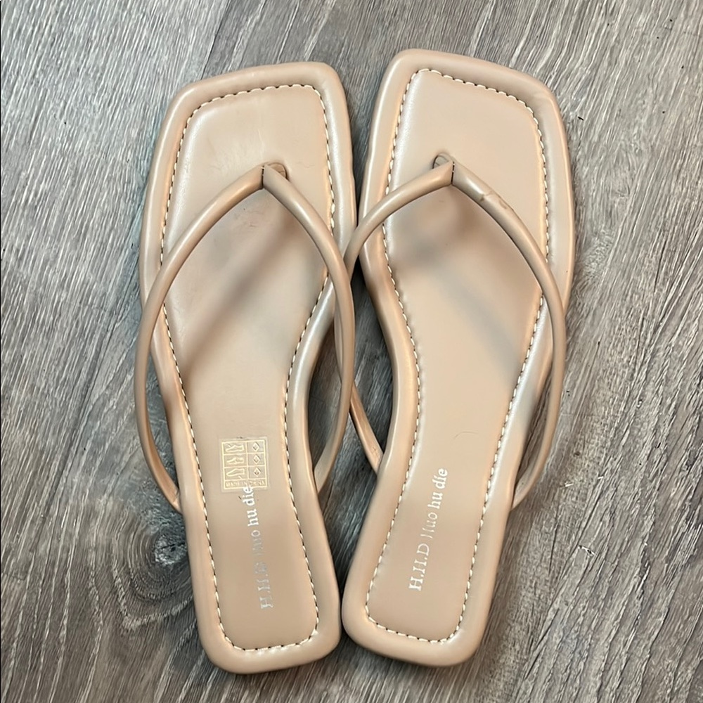 H&M Tan Sandals Minimalist Thong Design